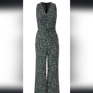 Greylin jumpsuit Sz LR Black Teal print